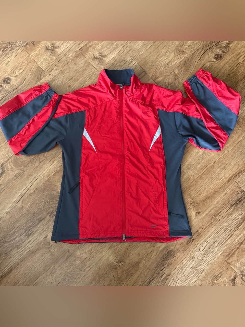 Nike Red and Gray Women's Performance Zip Jacket